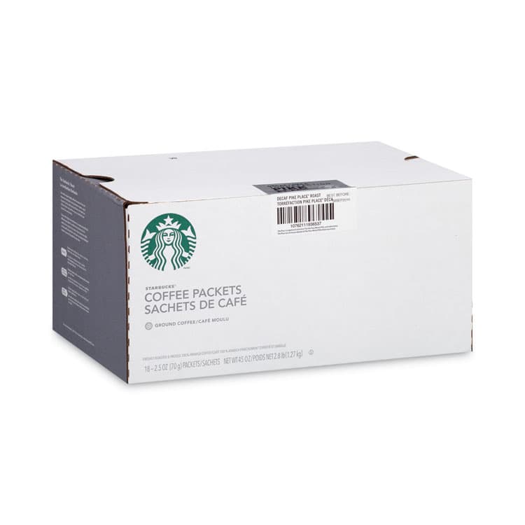 STARBUCKS COFFEE COMPANY Coffee, Pike Place Decaf, 2.5 oz Packet, 18/Box (SBK11023061) thumbnail 2