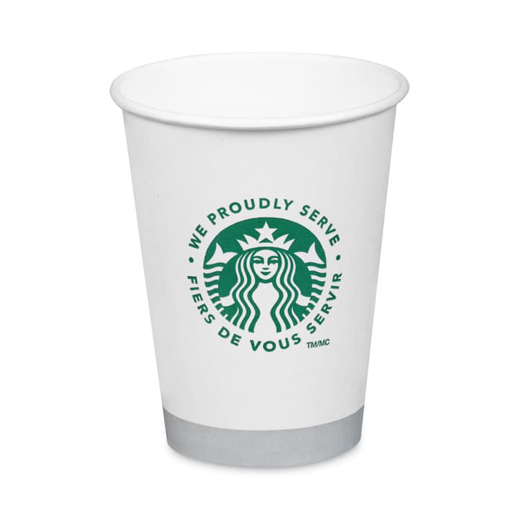 STARBUCKS COFFEE COMPANY Hot Cups, 12 oz, Paper, White with Green Starbucks Logo, 1,000/Carton (SBK11098806)