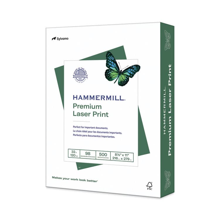 HAMMERMILL/HP EVERYDAY PAPERS Premium Laser Print Paper, 98 Bright, 32 lb Bond Weight, 8.5 x 11, White, 500/Ream (HAM104646)