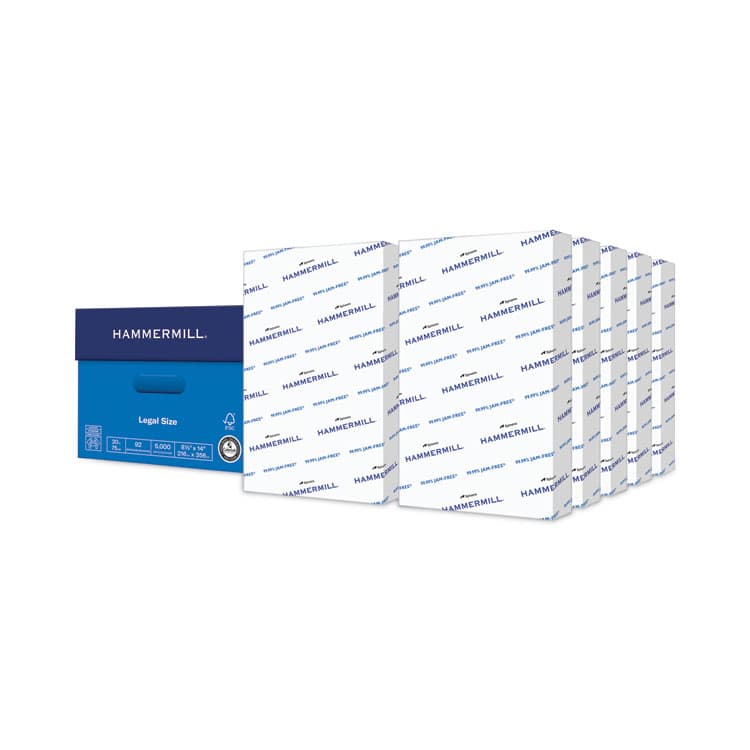 HAMMERMILL/HP EVERYDAY PAPERS Copy Plus Print Paper, 92 Bright, 20 lb Bond Weight, 8.5 x 14, White, 500 Sheets/Ream, 10 Reams/Carton (HAM105015CT)