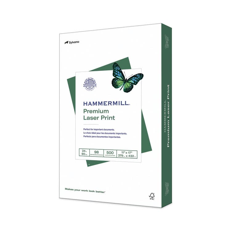 HAMMERMILL/HP EVERYDAY PAPERS Premium Laser Print Paper, 98 Bright, 24 lb Bond Weight, 11 x 17, White, 500/Ream (HAM104620)