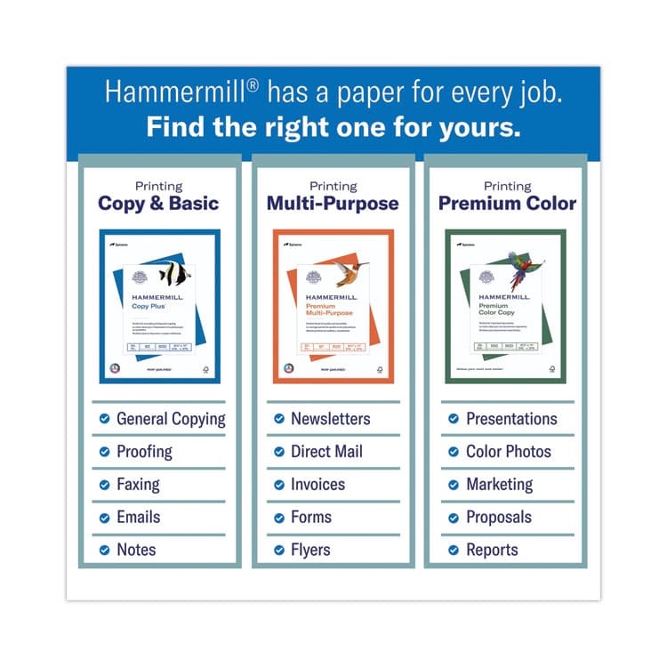 HAMMERMILL/HP EVERYDAY PAPERS Copy Plus Print Paper, 92 Bright, 20 lb Bond Weight, 8.5 x 11, White, 500 Sheets/Ream, 10 Reams/Carton (HAM105007) thumbnail 4