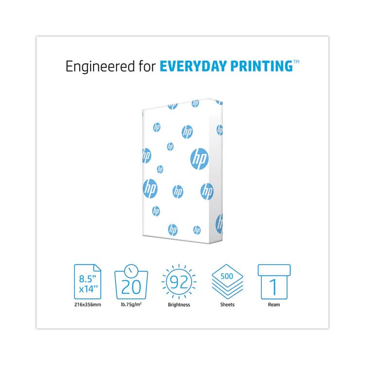 HEWLETT PACKARD COMPANY Office20 Paper, 92 Bright, 20 lb Bond Weight, 8.5 x 14, White, 500/Ream (HEW001422) thumbnail 2