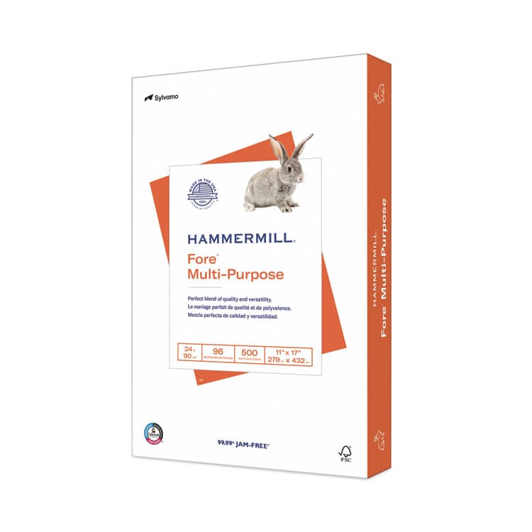 HAMMERMILL/HP EVERYDAY PAPERS Fore Multipurpose Print Paper, 96 Bright, 24 lb Bond Weight, 11 x 17, White, 500/Ream (HAM102848)