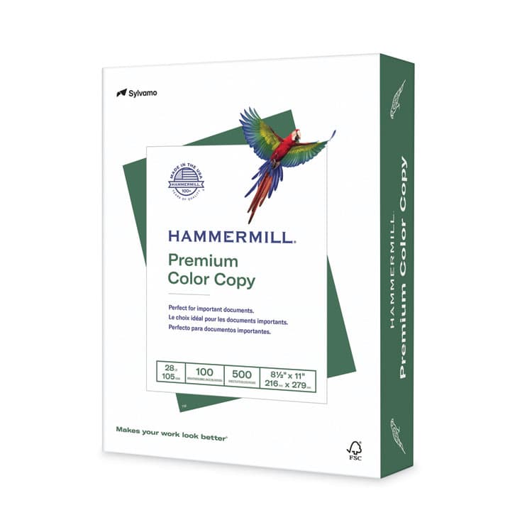 HAMMERMILL/HP EVERYDAY PAPERS Premium Color Copy Print Paper, 100 Bright, 28 lb Bond Weight, 8.5 x 11, Photo White, 500/Ream (HAM102467)