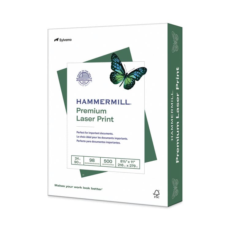 HAMMERMILL/HP EVERYDAY PAPERS Premium Laser Print Paper, 98 Bright, 24 lb Bond Weight, 8.5 x 11, White, 500/Ream (HAM104604)