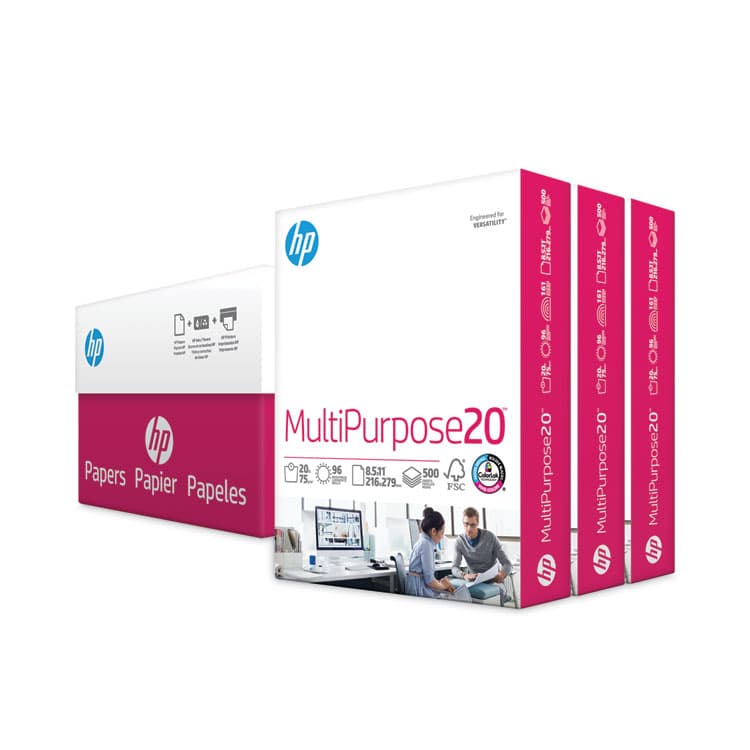 HEWLETT PACKARD COMPANY MultiPurpose20 Paper, 96 Bright, 20 lb Bond Weight, 8.5 x 11, White, 500 Sheets/Ream, 3 Reams/Carton (HEW112530)