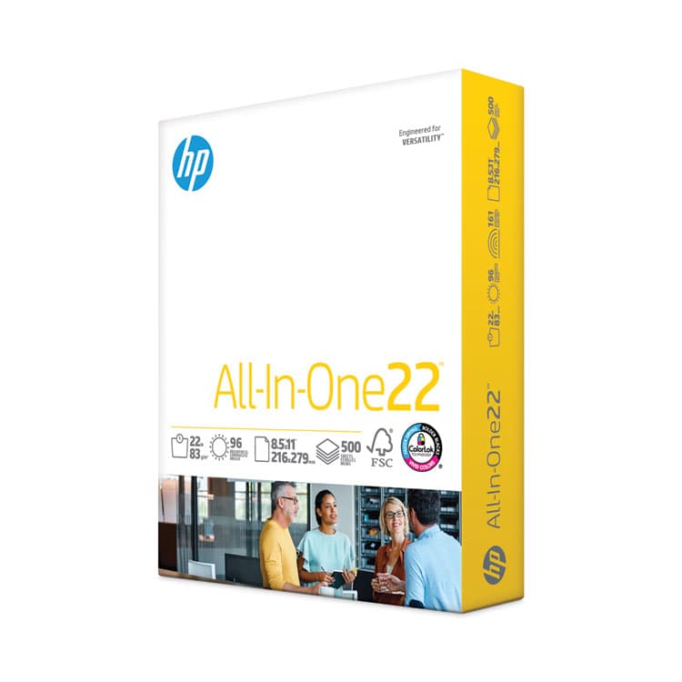 HEWLETT PACKARD COMPANY All-In-One22 Paper, 96 Bright, 22-lb Bond Weight, 8.5 x 11, White, 500/Ream (HEW207000)