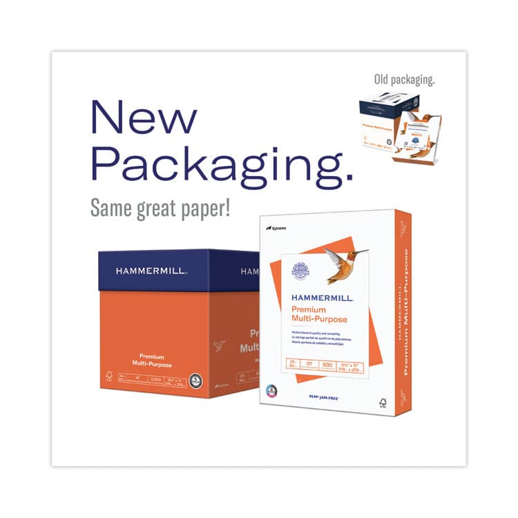 HAMMERMILL/HP EVERYDAY PAPERS Premium Multipurpose Print Paper, 97 Bright, 24-lb Bond Weight, 8.5 x 11, White, 500 Sheets/Ream, 5 Reams/Carton (HAM105810) thumbnail 2