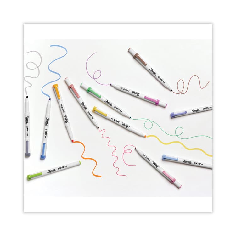 SANFORD S-Note Creative Markers, Assorted Ink Colors, Bullet/Chisel Tip, White Barrel, 16/Pack (SAN2154174) thumbnail 3