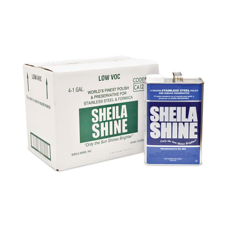 SHEILA SHINE, . Low VOC Stainless Steel Cleaner and Polish, 1 gal Can, 4/Carton (SSISSCA128)