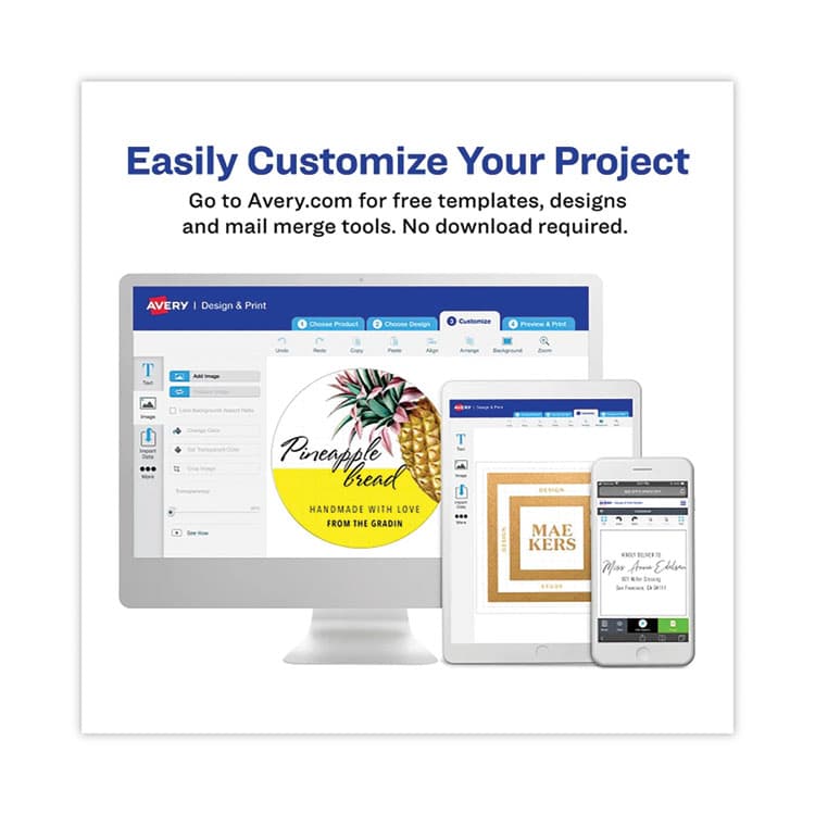 AVERY PRODUCTS CORPORATION Shipping Labels with TrueBlock Technology, Laser Printers, 2.5 x 4, White, 8/Sheet, 100 Sheets/Pack (AVE5817) thumbnail 3