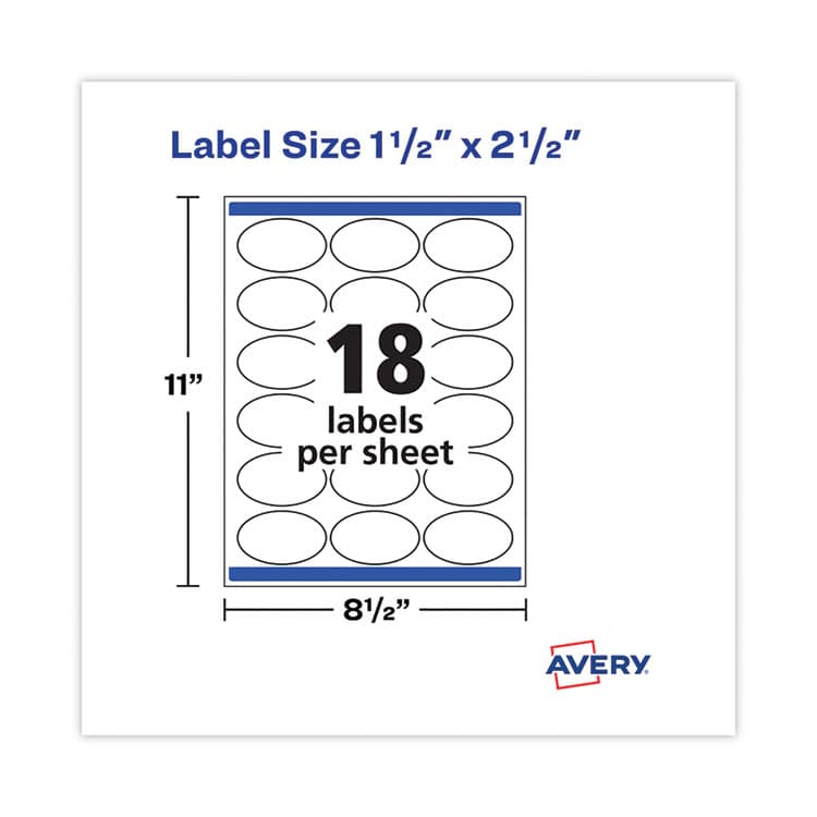 AVERY PRODUCTS CORPORATION Laser/Inkjet Media Labels, Inkjet/Laser Printers, 1.5 x 2.5, White, 18 Labels/Sheet, 25 Sheets/Pack (AVE22564) thumbnail 2