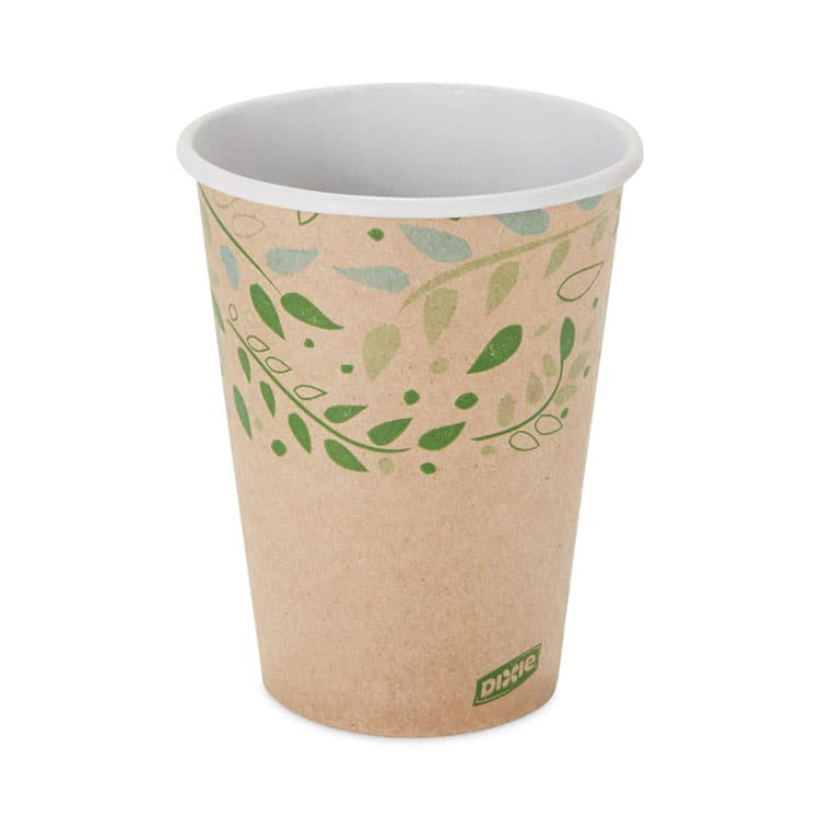 DIXIE FOOD SERVICE EcoSmart Recycled Fiber Hot/Cold Cups, 12 oz, Paper, Kraft/Green, 50/Sleeve, 20 Sleeves/Carton (DXE2342R)