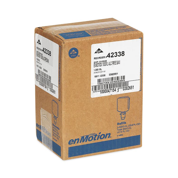 GEORGIA PACIFIC enMotion Gen2 Moisturizing Foam Hand Sanitizer Dispenser Refill, 1,000 mL, Fragrance-Free, 2/Carton (GPC42338) thumbnail 2