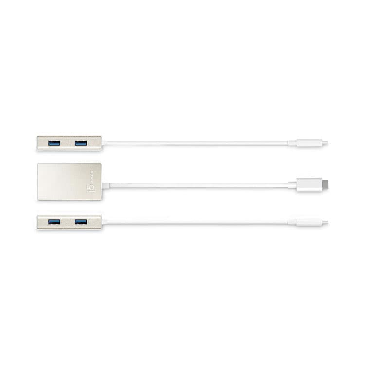 J5CREATE USB-C Hub, 4 Ports, Silver (JCRJCH343US) thumbnail 2