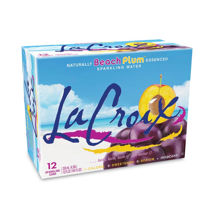 NATIONAL BEVERAGE CORP. Sparkling Water, Beach Plum, 12 oz Can, 12 Cans/Pack, 2 Packs/Carton (LCXNAV40114) thumbnail 3