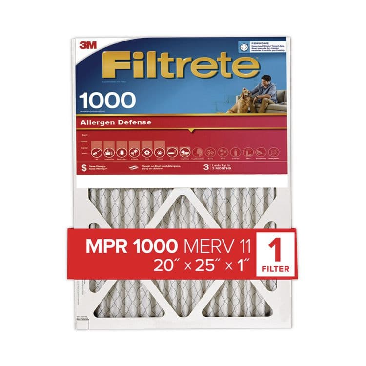 3M/COMMERCIAL TAPE DIV. Allergen Defense Air Filter, MERV 11, MPR 1000, 20 x 25 (MMM70071355948)