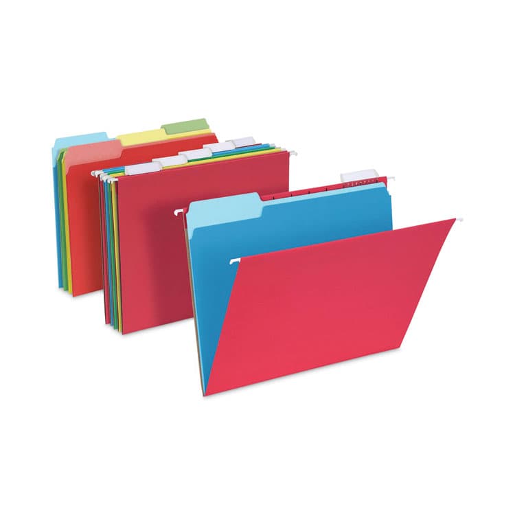 TOPS BUSINESS FORMS Teacher's Hanging File Folder Combo Kit, Letter Size, Assorted Colors, (25) 1/5-Cut Hanging Folders,(50) 1/3-Cut File Folders (PFX99199)