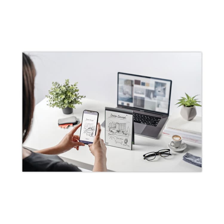ROCKETBOOK Flip Smart Notepad, Black Cover, Lined/Dotted Rule, (16) White 8.5 x 11 Sheets (RKBFLPLRCA) thumbnail 3