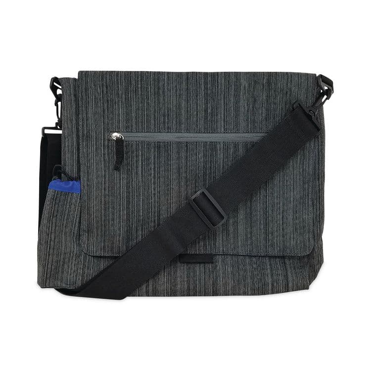 SO-MINE Fabric Casual Messenger Bag, Charcoal/Cobalt (SOOSM456)