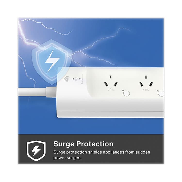 TP LINK USA Kasa Smart WiFi 3-Outlet Power Strip, 3 AC Outlets/2 USB Ports, White (TPLKP303) thumbnail 4