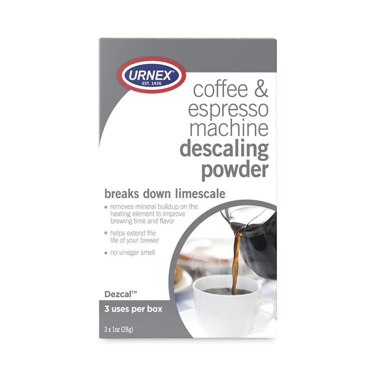 URNEX BRANDS Coffee and Espresso Machine Descaling Powder, 1 oz Packets, 3/Box (URNUBI70255)