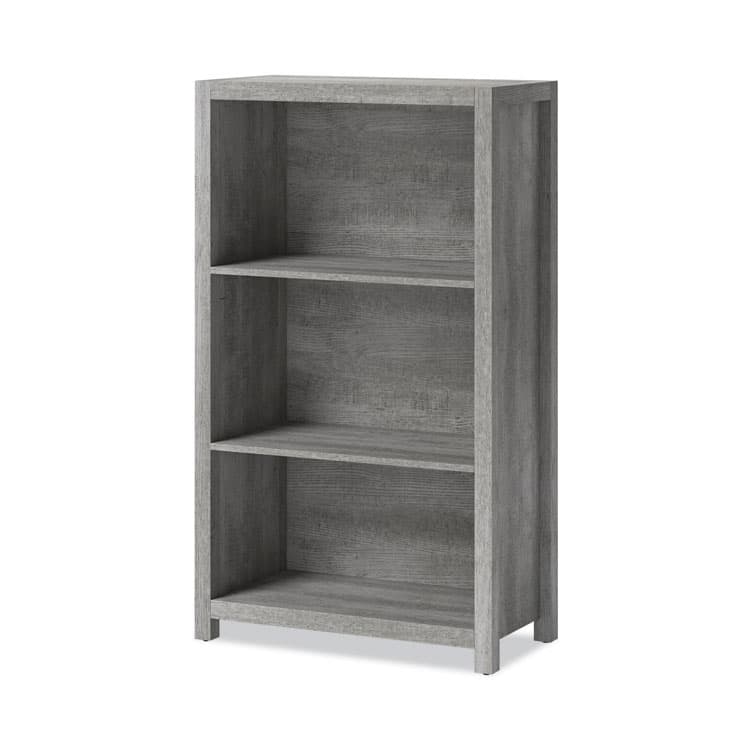 WHALEN FURNITURE MANUFACTURING Fallbrook Bookcase, Three-Shelf, 28w x 14d x 48.25h, Smoked Ash/Rustic Warm Gray (WHLSPUSFBBKGM) thumbnail 2