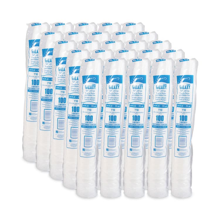 DART High-Impact Polystyrene Cold Cups, 10 oz, Plastic, Translucent, 100/Sleeve, 25 Sleeves/Carton (DCCY10) thumbnail 2