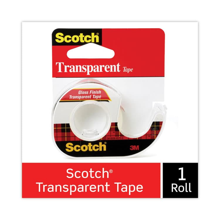 3M/COMMERCIAL TAPE DIV. Transparent Tape In Handheld Dispenser, 1" Core, 0.5" x 37.5 ft, Transparent (MMM144) thumbnail 2