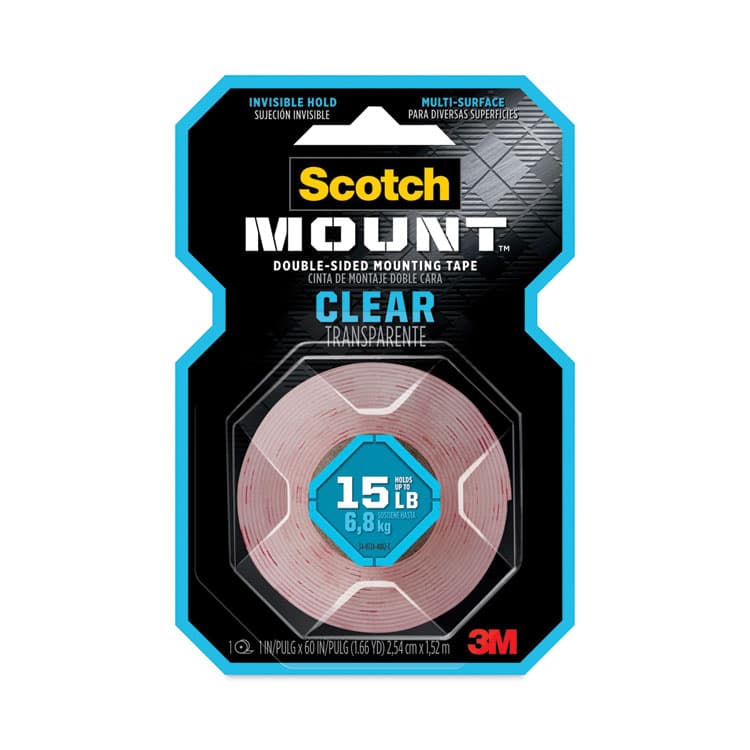 3M/COMMERCIAL TAPE DIV. Permanent Clear Mounting Tape, Holds Up to 15 lb, 1" x 60", Clear (MMM410H)