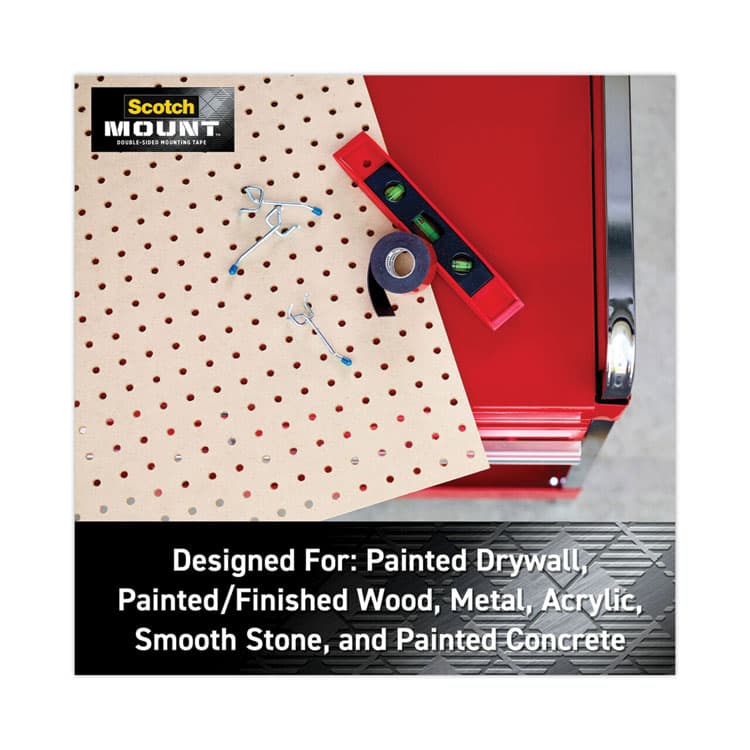 3M/COMMERCIAL TAPE DIV. Extreme Mounting Tape, Permanent, Holds Up to 30 lb, 1" x 60", Black (MMM414H) thumbnail 4