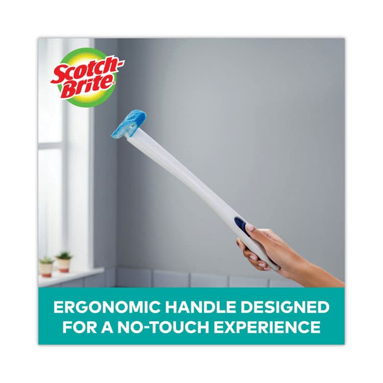 3M/COMMERCIAL TAPE DIV. Toilet Scrubber Starter Kit, 1 Handle and 5 Scrubbers, White/Blue (MMM558SK4NP) thumbnail 2