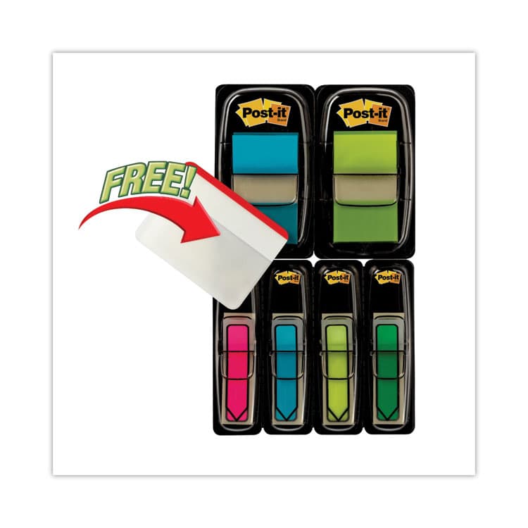 3M/COMMERCIAL TAPE DIV. Page Flag Value Pack, Assorted, 96 0.5" Arrow, 100 1" Flags, 12 2" Filing Tabs (MMM680BBBGA4VA) thumbnail 3