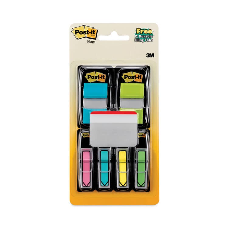 3M/COMMERCIAL TAPE DIV. Page Flag Value Pack, Assorted, 96 0.5" Arrow, 100 1" Flags, 12 2" Filing Tabs (MMM680BBBGA4VA)