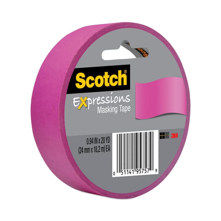 3M/COMMERCIAL TAPE DIV. Expressions Masking Tape, 3" Core, 0.94" x 20 yds, Fuchsia (MMM3437PNK)