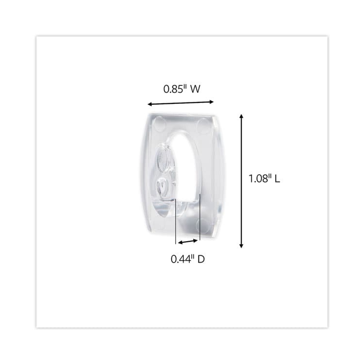 3M/COMMERCIAL TAPE DIV. Mini Clear Hooks, Plastic, Supports 0.5 lb, 18/Pack (MMM17006CLR18ES) thumbnail 3