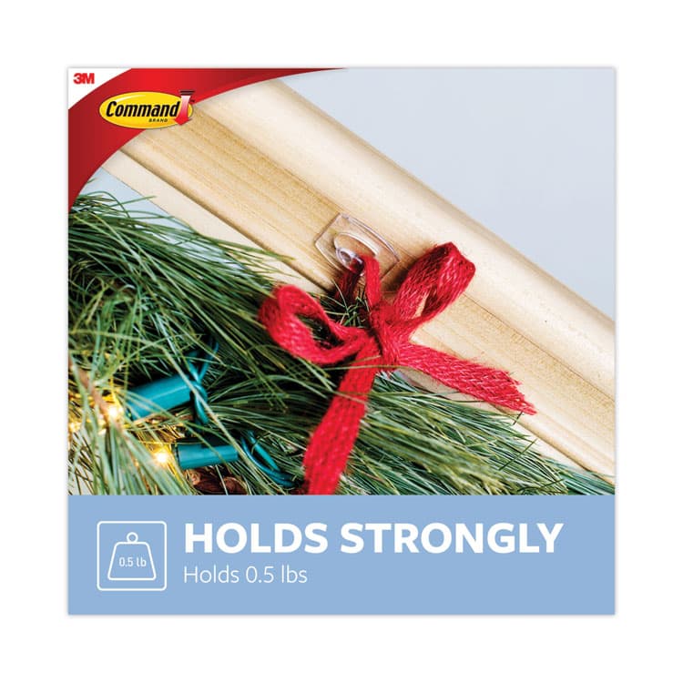 3M/COMMERCIAL TAPE DIV. Mini Clear Hooks, Plastic, Supports 0.5 lb, 6/Pack (MMM17006CLRES) thumbnail 4