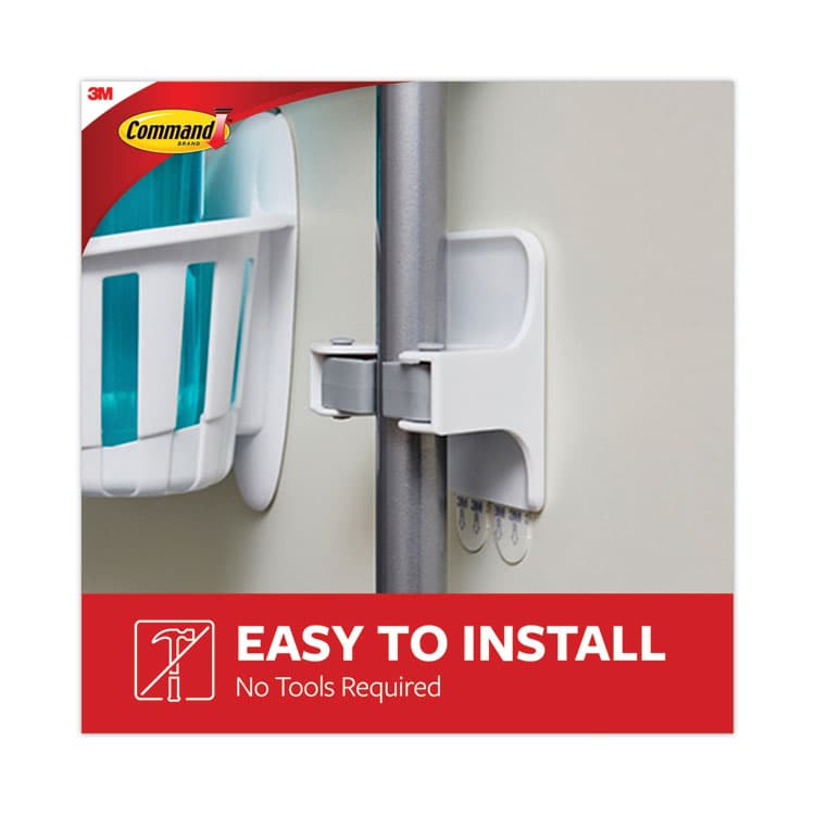 3M/COMMERCIAL TAPE DIV. Broom Gripper, 3.12w x 1.85d x 3.34h, White/Gray, 6 Grippers/16 Strips/Pack (MMM17007S6NA) thumbnail 4