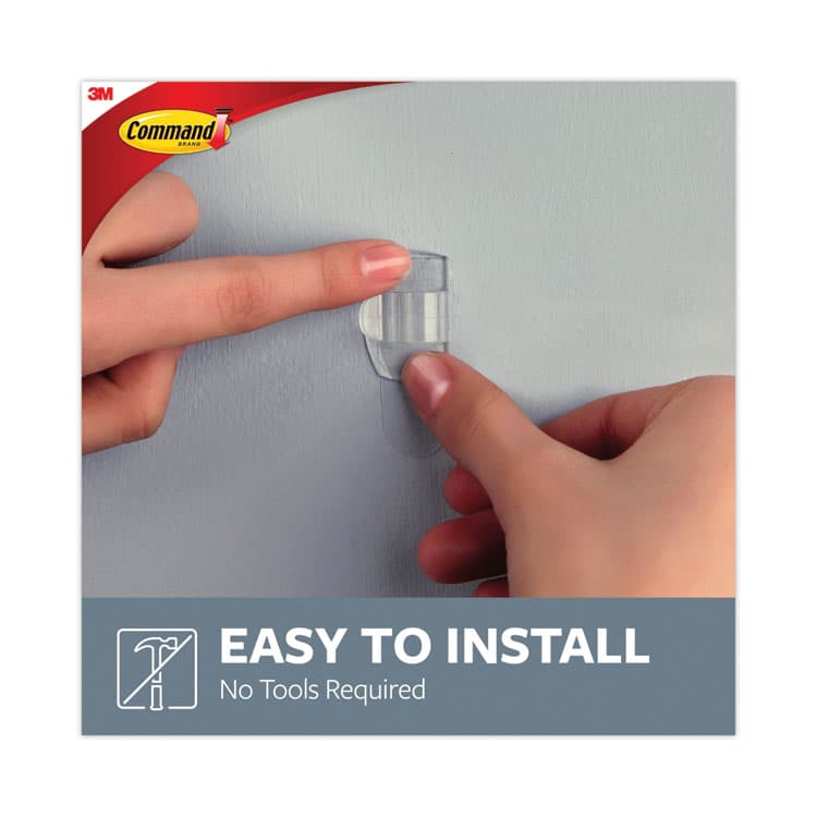 3M/COMMERCIAL TAPE DIV. Cord Clip, Round, with Adhesive, 0.75"w, Clear, 4/Pack (MMM17017CLRES) thumbnail 4