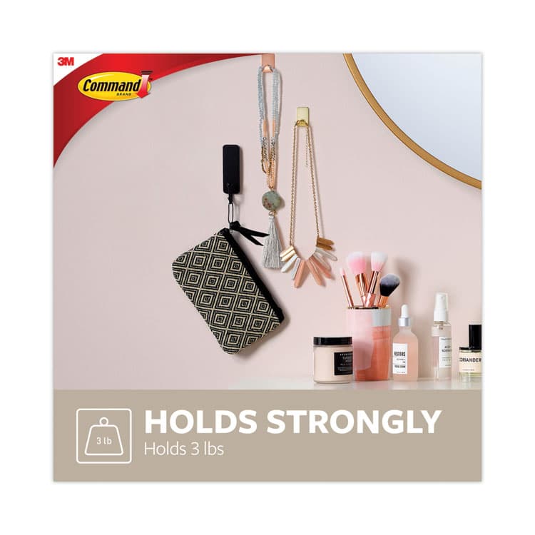 3M/COMMERCIAL TAPE DIV. Medium Indoor Decorative Hooks, Metal, Matte Black, Supports 3 lb, 2/Pack (MMM17034MB2ES) thumbnail 4