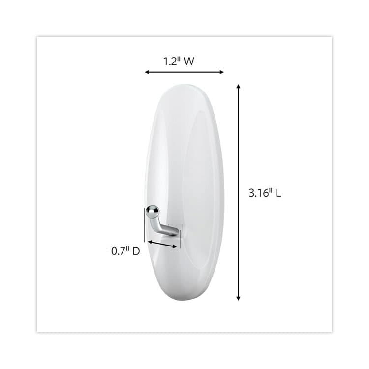 3M/COMMERCIAL TAPE DIV. Medium Wire Hooks, Metal Wire, Silver/White, Supports 3 lb, 2/Pack (MMM17068ES) thumbnail 3