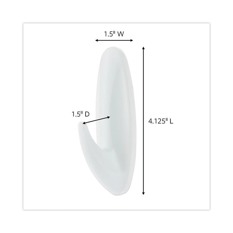 3M/COMMERCIAL TAPE DIV. Designer Hooks, Large, Plastic, White, 5 lb Capacity, 16 Hooks and 24 Strips/Pack (MMM17083S16NA) thumbnail 2