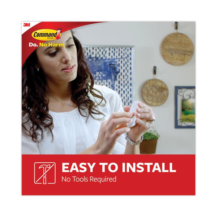 3M/COMMERCIAL TAPE DIV. Designer Hooks, Large, Plastic, White, 5 lb Capacity, 16 Hooks and 24 Strips/Pack (MMM17083S16NA) thumbnail 4