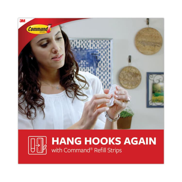 3M/COMMERCIAL TAPE DIV. Damage-Free Hanging Indoor Refill Strips, (8) Small (0.63" x 1.81"), (4) Med (0.63" x 2.75"), (4) Large (0.75" x 3.65"),White (MMM17200) thumbnail 3