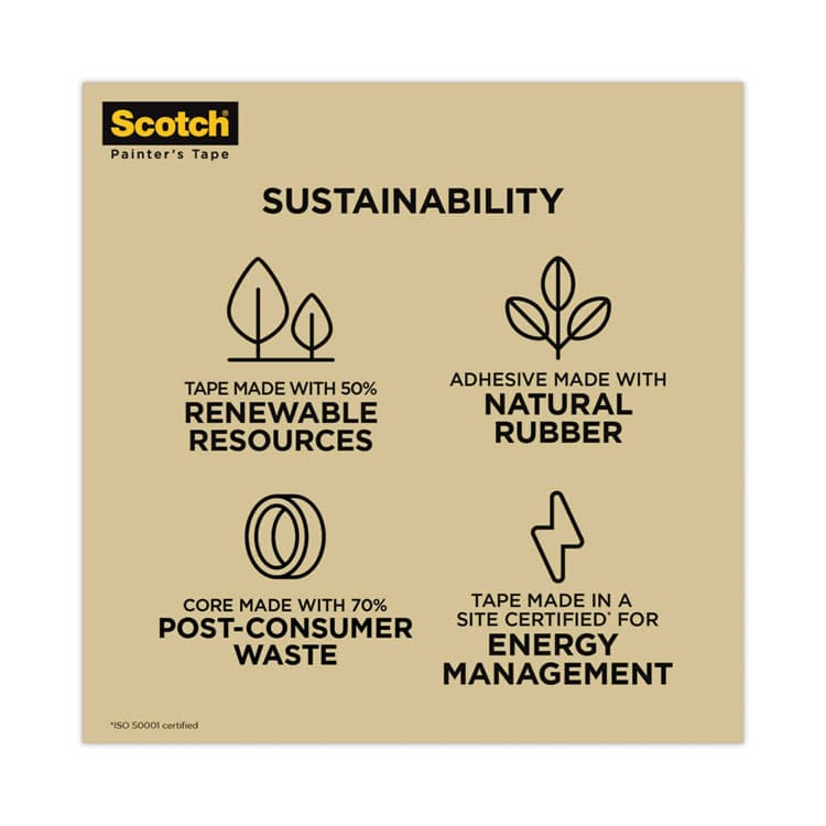 3M/COMMERCIAL TAPE DIV. Commercial-Grade Masking Tape for Production Painting, 3" Core, 0.94" x 60 yds, Natural (MMM20201ABK) thumbnail 2