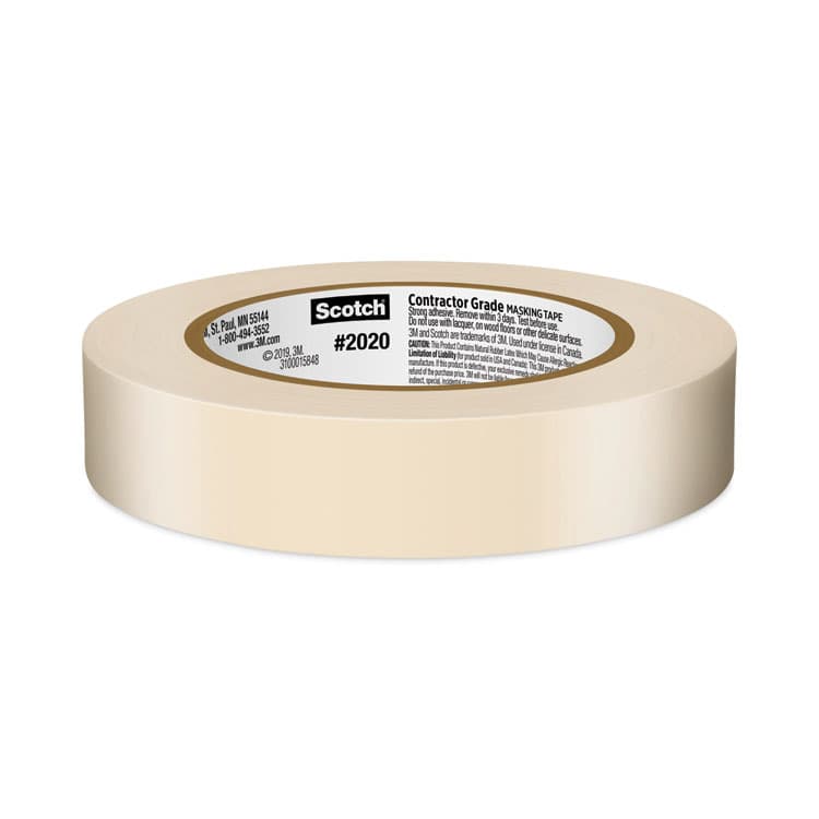 3M/COMMERCIAL TAPE DIV. Commercial-Grade Masking Tape for Production Painting, 3" Core, 0.94" x 60 yds, Natural (MMM20201ABK) thumbnail 3