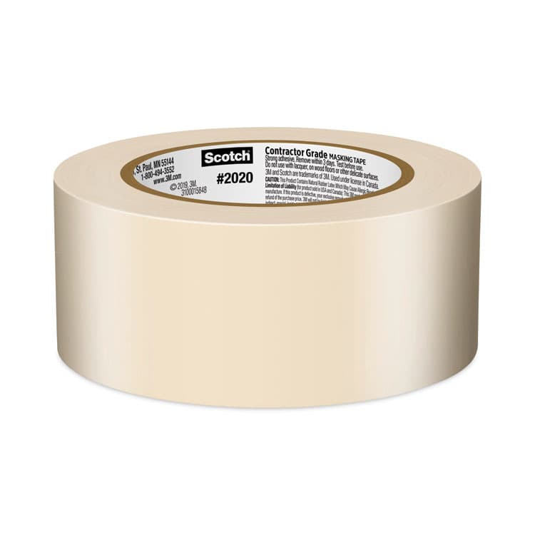 3M/COMMERCIAL TAPE DIV. Commercial-Grade Masking Tape for Production Painting, 3" Core, 1.88" x 60 yds, Natural (MMM20202ABK) thumbnail 3