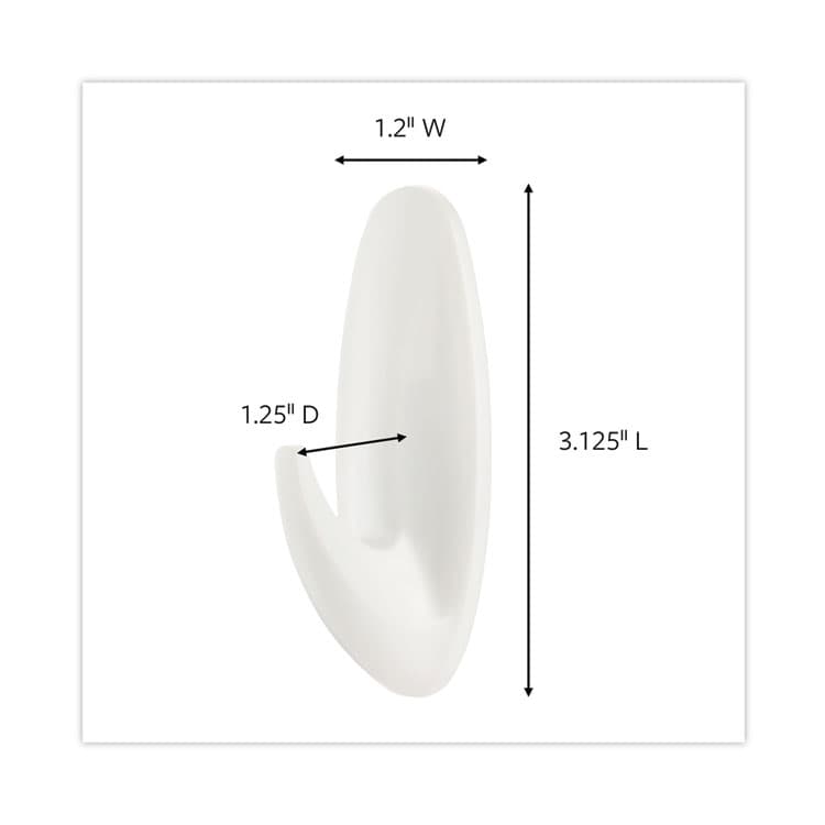 3M/COMMERCIAL TAPE DIV. Designer Hooks, Medium, Plastic, White, 3 lb Capacity, 6 Hooks and 12 Strips/Pack (MMM170816ES) thumbnail 3