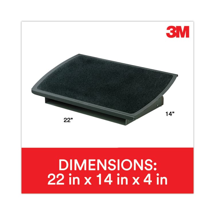 3M/COMMERCIAL TAPE DIV. Adjustable Steel Footrest, Nonslip Surface, 22w x 14d x 4 to 4.75h, Black/Charcoal (MMMFR530CB) thumbnail 4